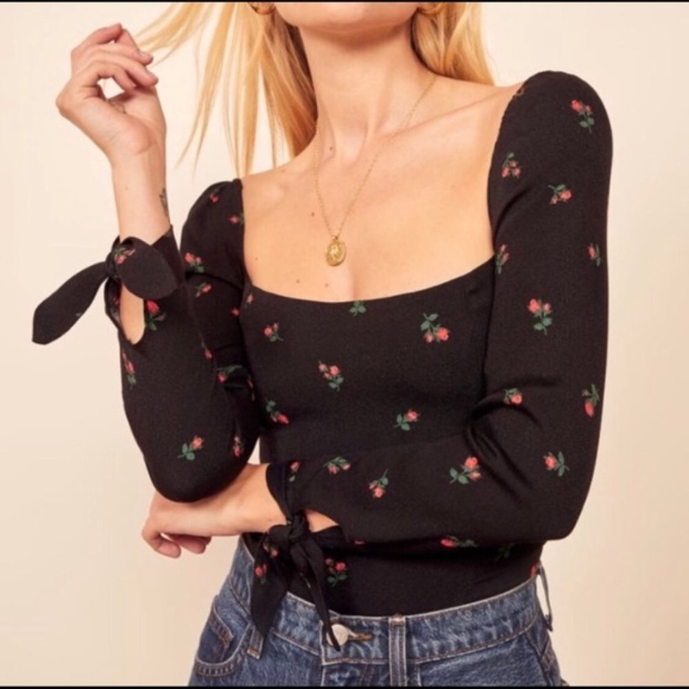 Reformation Kemmy Top with Rose print